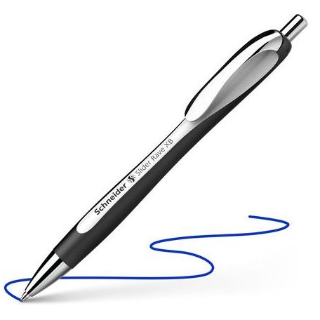 SCHNEIDER Golyóstoll, 0,7 mm, nyomógombos, SCHNEIDER "Slider Rave XB", fekete-fehér, kék