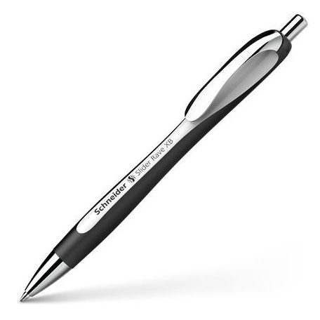 SCHNEIDER Golyóstoll, 0,7 mm, nyomógombos, SCHNEIDER "Slider Rave XB", fekete-fehér, kék
