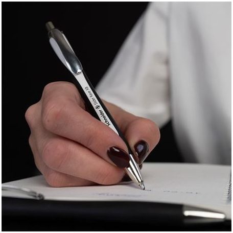 SCHNEIDER Golyóstoll, 0,7 mm, nyomógombos, SCHNEIDER "Slider Rave XB", fekete-fehér, kék