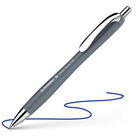 SCHNEIDER Golyóstoll, 0,7 mm, nyomógombos, SCHNEIDER "Slider Rave XB", szürke