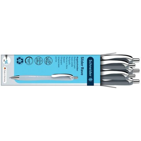 SCHNEIDER Golyóstoll, 0,7 mm, nyomógombos, SCHNEIDER "Slider Rave XB", szürke