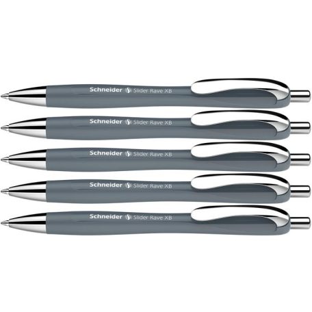 SCHNEIDER Golyóstoll, 0,7 mm, nyomógombos, SCHNEIDER "Slider Rave XB", szürke