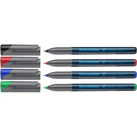 SCHNEIDER Alkoholos marker készlet, OHP, 0,7 mm, SCHNEIDER "Maxx 222 F", 4 különböző szín