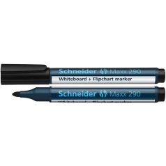  SCHNEIDER Tábla- és flipchart marker, 2-3 mm, kúpos, SCHNEIDER "Maxx 290", fekete