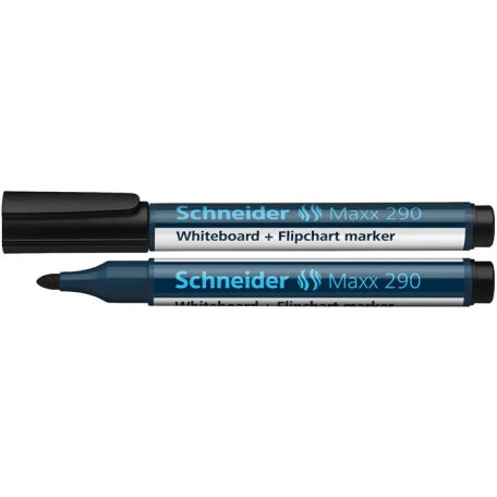 SCHNEIDER Tábla- és flipchart marker, 2-3 mm, kúpos, SCHNEIDER "Maxx 290", fekete