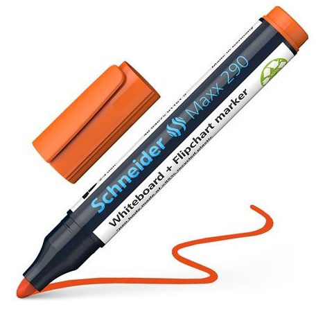 SCHNEIDER Tábla- és flipchart marker, 2-3 mm, kúpos, SCHNEIDER "Maxx 290", narancssárga