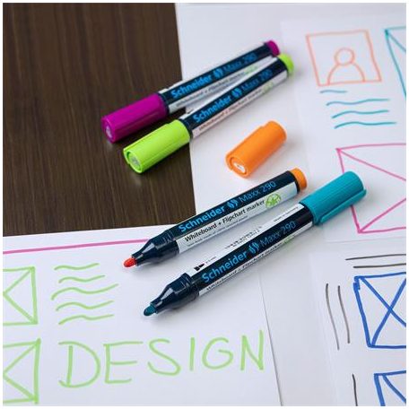 SCHNEIDER Tábla- és flipchart marker, 2-3 mm, kúpos, SCHNEIDER "Maxx 290", narancssárga