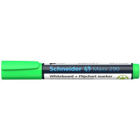 SCHNEIDER Tábla- és flipchart marker, 2-3 mm, kúpos, SCHNEIDER "Maxx 290", világoszöld