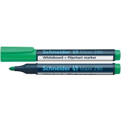   SCHNEIDER Tábla- és flipchart marker, 2-3 mm, kúpos, SCHNEIDER "Maxx 290", zöld