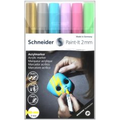   SCHNEIDER Dekormarker készlet, akril, 2 mm, SCHNEIDER "Paint-It 310", 6 különböző szín