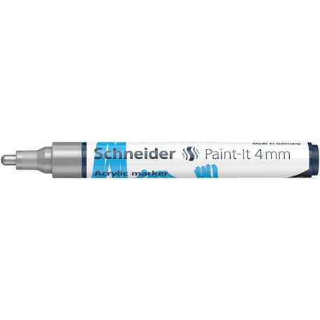 SCHNEIDER Dekormarker, akril, 4 mm, SCHNEIDER "Paint-It 320", ezüst
