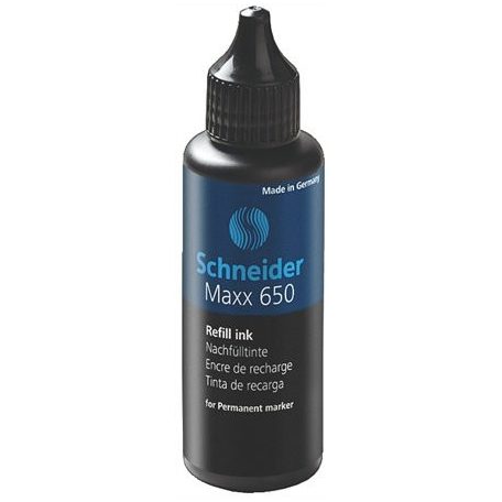 SCHNEIDER Utántöltő palack "Maxx 230 és 280" alkoholos markerekhez, 50 ml, SCHNEIDER "Maxx 650", fekete