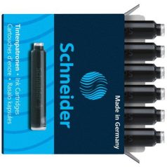 SCHNEIDER Töltőtoll patron, 6 db, SCHNEIDER, fekete