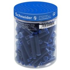 SCHNEIDER Töltőtoll patron, 100 db, SCHNEIDER, királykék