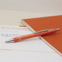   SCHNEIDER Golyóstoll, 0,7 mm, nyomógombos, narancs tolltest, SCHNEIDER "Epsilon XB", kék