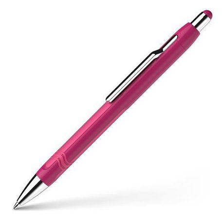 SCHNEIDER Golyóstoll, 0,7 mm, nyomógombos, szederszínű tolltest, SCHNEIDER "Epsilon XB", kék