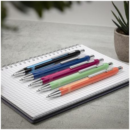 SCHNEIDER Golyóstoll, 0,7 mm, nyomógombos, szederszínű tolltest, SCHNEIDER "Epsilon XB", kék