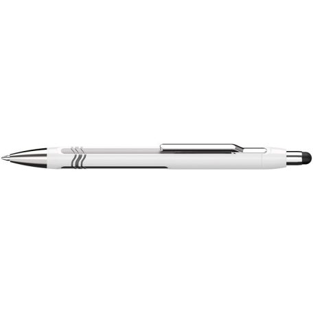 SCHNEIDER Golyóstoll, 0,7 mm, nyomógombos, érintőképernyőhöz, fehér-ezüst tolltest, SCHNEIDER "Epsilon Touch XB", kék