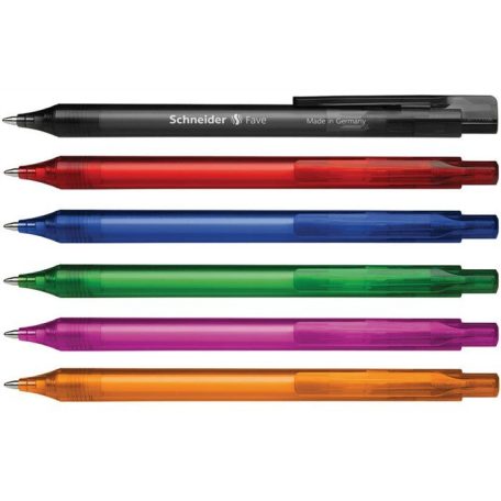 SCHNEIDER Golyóstoll, 0,5 mm, nyomógombos, SCHNEIDER "Fave", kék