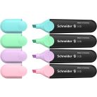 SCHNEIDER Szövegkiemelő készlet, 1-5 mm, SCHNEIDER "Job Pastel", 4 különböző pasztell szín
