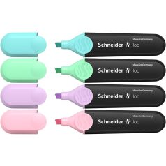   SCHNEIDER Szövegkiemelő készlet, 1-5 mm, SCHNEIDER "Job Pastel", 4 különböző pasztell szín