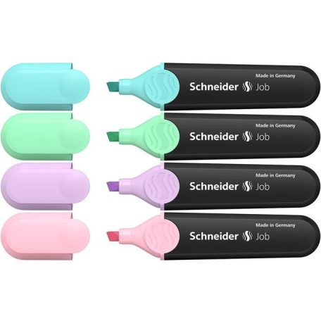 SCHNEIDER Szövegkiemelő készlet, 1-5 mm, SCHNEIDER "Job Pastel", 4 különböző pasztell szín