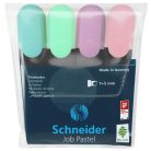 SCHNEIDER Szövegkiemelő készlet, 1-5 mm, SCHNEIDER "Job Pastel", 4 különböző pasztell szín