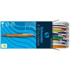 SCHNEIDER Golyóstoll, 0,5 mm, nyomógombos, vegyes színű test, SCHNEIDER "K20 Icy", kék