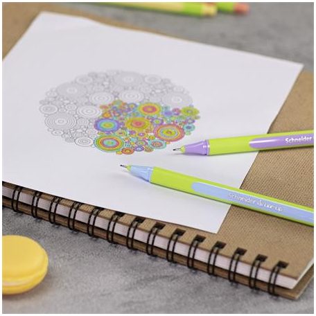 SCHNEIDER Tűfilc készlet, 0,4 mm, SCHNEIDER "Line-Up Pastel", 8 különböző pasztell szín