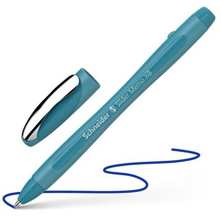 SCHNEIDER Golyóstoll, 0,7 mm, kupakos, SCHNEIDER "Slider Memo XB", pávakék