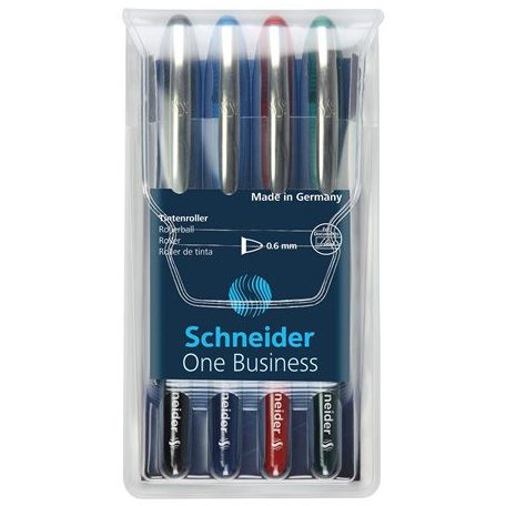 SCHNEIDER Rollertoll készlet, 0,6 mm, "SCHNEIDER "One Business", 4 szín