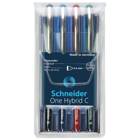 SCHNEIDER Rollertoll készlet, 0,3 mm, SCHNEIDER "One Hybrid C", 4 szín
