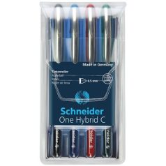   SCHNEIDER Rollertoll készlet, 0,5 mm, SCHNEIDER "One Hybrid C", 4 szín