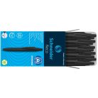 SCHNEIDER Golyóstoll, 0,5 mm, nyomógombos, fekete színű tolltest, SCHNEIDER "Reco", kék