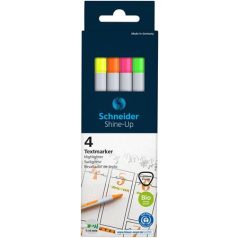   SCHNEIDER Szövegkiemelő toll készlet, 1-4 mm, SCHNEIDER "Shine-Up", 4 különböző szín