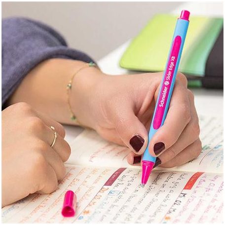 SCHNEIDER Golyóstoll, 0,7 mm, kupakos, SCHNEIDER "Slider Edge XB", rózsaszín