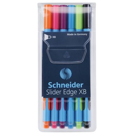SCHNEIDER Golyóstoll készlet, 0,7 mm, kupakos, SCHNEIDER "Slider Edge XB", vegyes színek