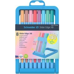   SCHNEIDER Golyóstoll készlet, 0,7 mm, kupakos, SCHNEIDER "Slider Edge XB Pastel", 8 különböző pasztell szín