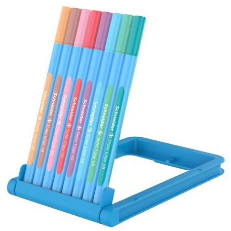 SCHNEIDER Golyóstoll készlet, 0,7 mm, kupakos, SCHNEIDER "Slider Edge XB Pastel", 8 különböző pasztell szín
