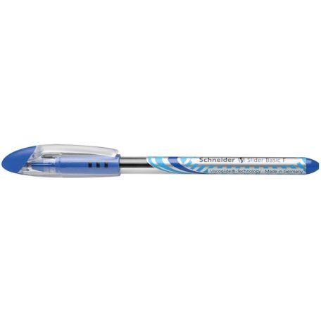 SCHNEIDER Golyóstoll, 0,3 mm, kupakos, SCHNEIDER "Slider Basic F", kék