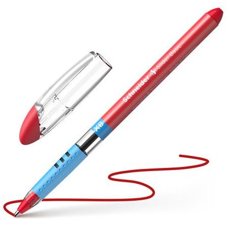 SCHNEIDER Golyóstoll, 0,7 mm, kupakos, SCHNEIDER "Slider Basic XB", piros
