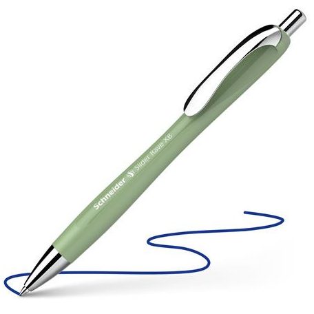 SCHNEIDER Golyóstoll, 0,7 mm, nyomógombos, SCHNEIDER "Slider Rave XB", organikus zöld
