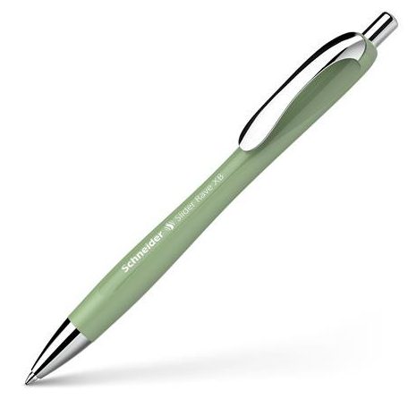 SCHNEIDER Golyóstoll, 0,7 mm, nyomógombos, SCHNEIDER "Slider Rave XB", organikus zöld