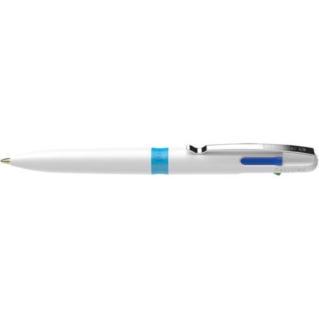 SCHNEIDER Golyóstoll, 0,5 mm, nyomógombos, négyszínű, SCHNEIDER "Take 4", fehér