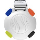 SCHNEIDER Golyóstoll, 0,5 mm, nyomógombos, négyszínű, SCHNEIDER "Take 4 Neon", narancs-fehér