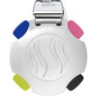 SCHNEIDER Golyóstoll, 0,5 mm, nyomógombos, négyszínű, SCHNEIDER "Take 4 Neon", rózsaszín-fehér