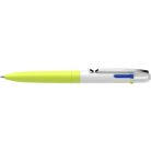 SCHNEIDER Golyóstoll, 0,5 mm, nyomógombos, négyszínű, SCHNEIDER "Take 4 Neon", sárga-fehér