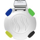 SCHNEIDER Golyóstoll, 0,5 mm, nyomógombos, négyszínű, SCHNEIDER "Take 4 Neon", sárga-fehér