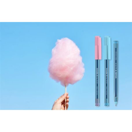 SCHNEIDER Golyóstoll, 0,5 mm, kupakos, SCHNEIDER "Tops 505 M Bubble Gum" kék, limitált kiadás