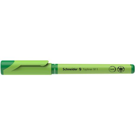 SCHNEIDER Tűfilc, 0,4 mm, cserélhető betétes, SCHNEIDER "Topliner 911", zöld